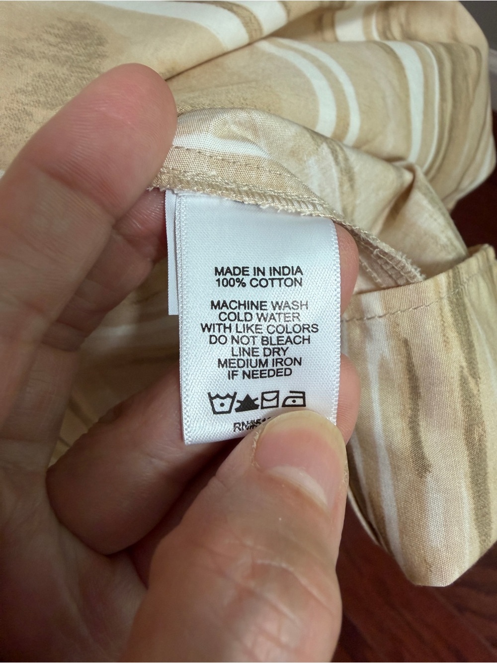 CeCe Boho Tie Dye Maxi Cotton Dress Beige Neutral Strappy Tiered Sundress MEDIUM - Picture 7 of 12